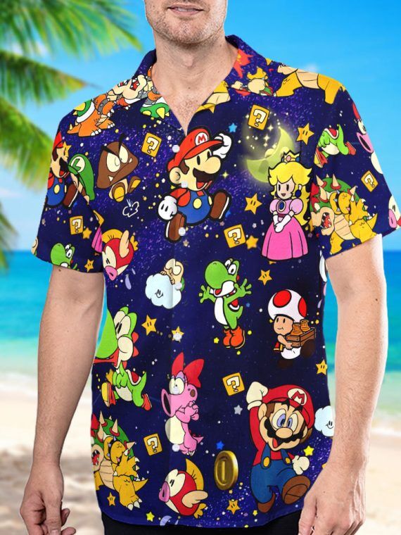 Super Mario Game Characters Unisex Hawaiian Shirt RE